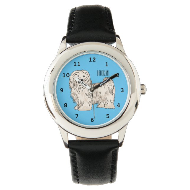 Havanese dog cartoon illustration watch (Front)