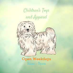 Havanese dog cartoon illustration window cling