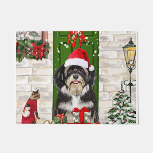 Havanese Dog Christmas Doormat