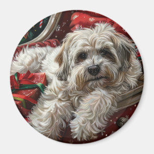Havanese Dog Christmas Festive Magnet