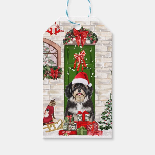 Havanese Dog Christmas   Gift Tags (Front)