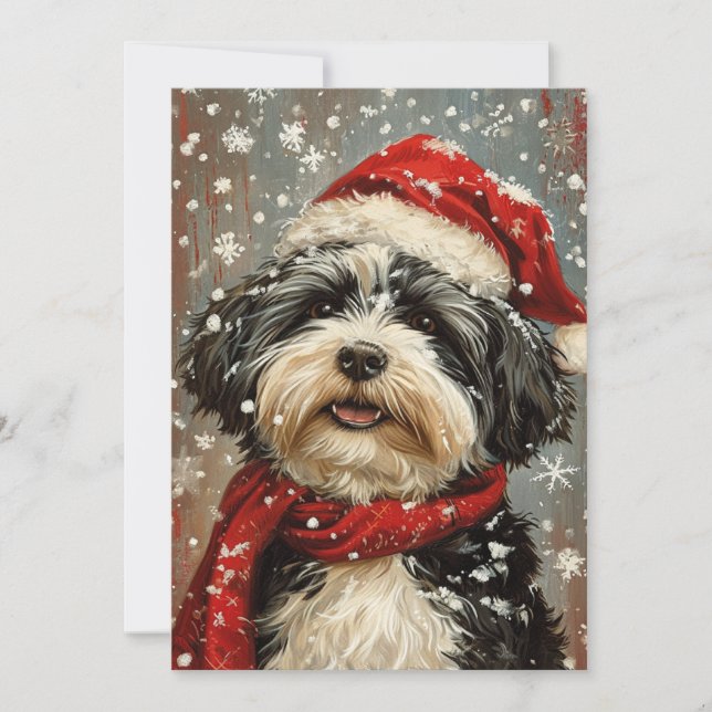 Havanese dog Christmas  Holiday Card (Front)