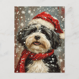 Havanese dog Christmas Postcard