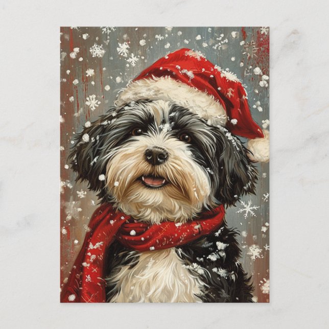 Havanese dog Christmas  Postcard (Front)