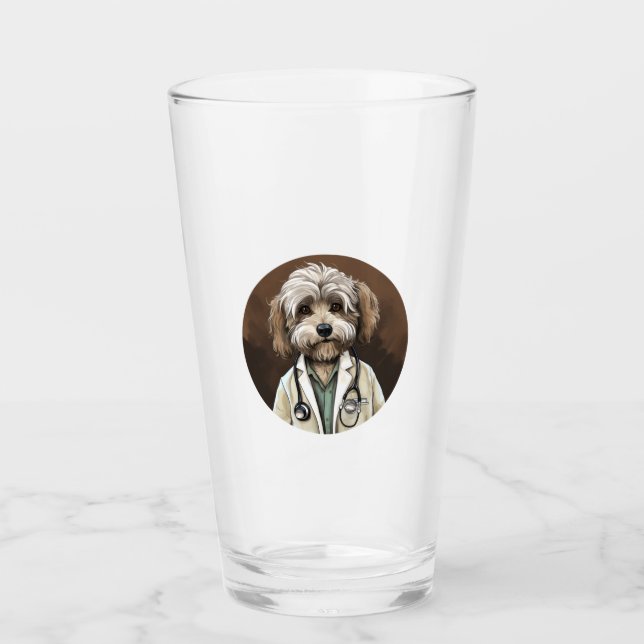 Havanese Dog Doctor   Glass (Front)