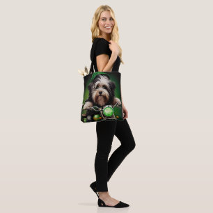 Havanese Dog Driving Bike St. Patrick's Day  Tote Bag