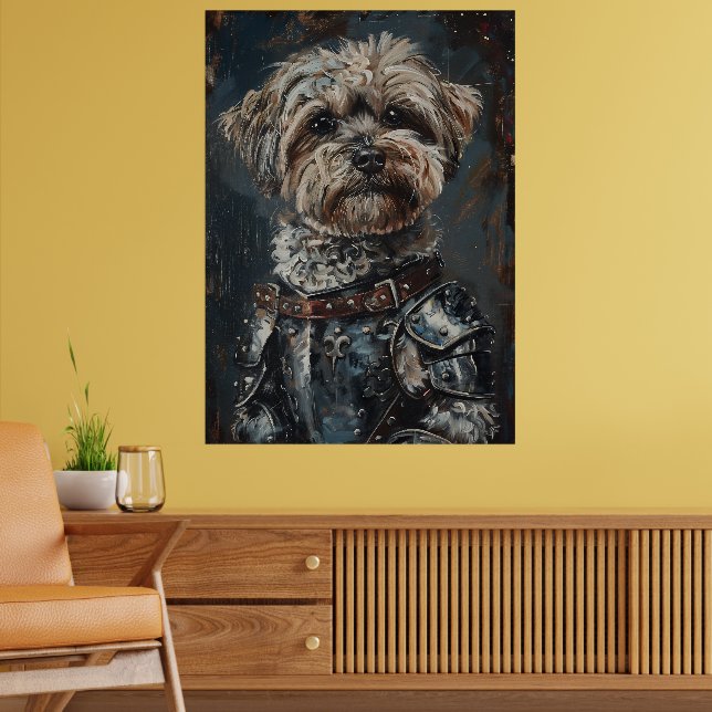 Havanese Dog In Armour Poster (Living Room 2)