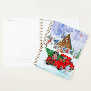 Havanese Dog In Christmas Delivery Truck Snow Planner