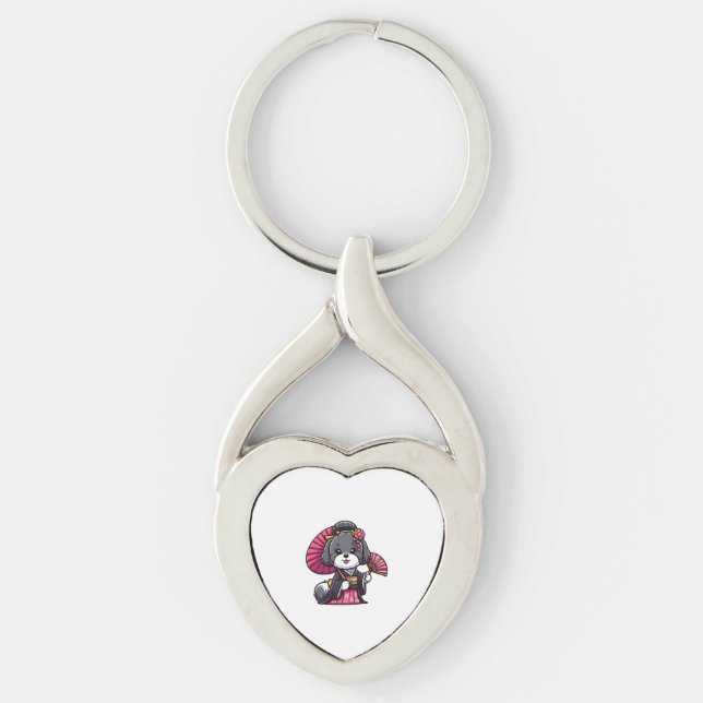 Havanese Dog Kimono   Key Ring (Front)