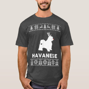 Havanese Dog Lover Christmas Reindeer Ugly Christm T-Shirt