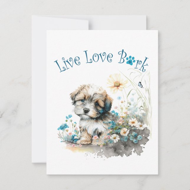 Havanese Dog Mum Floral Card (Front)