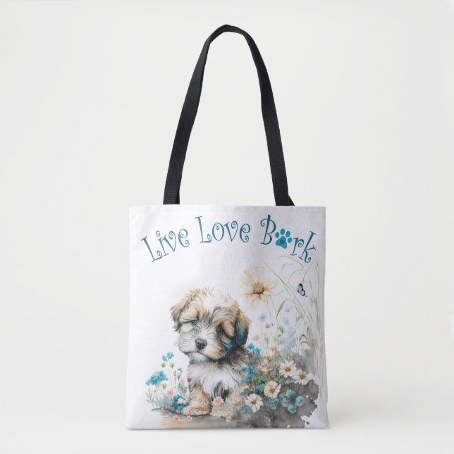 Havanese Dog Mum Floral Tote Bag (Front)