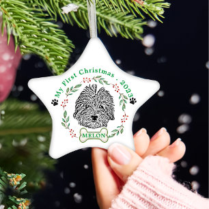 Havanese Dog Personalised Hand Drawing Ceramic Tree Decoration