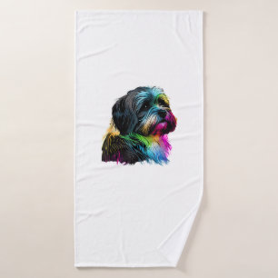 Havanese Dog Pop Art Design Havanese Lovers Bath Towel