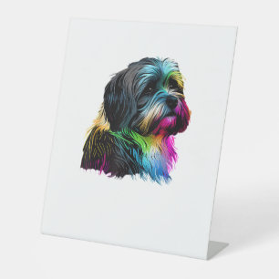 Havanese Dog Pop Art Design Havanese Lovers Pedestal Sign