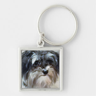 Havanese Dog Premium Square Keychain
