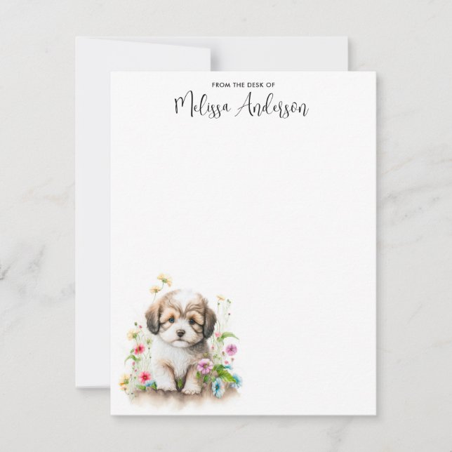 Havanese Dog Puppy Watercolor Cute Personalised  Card (Front)