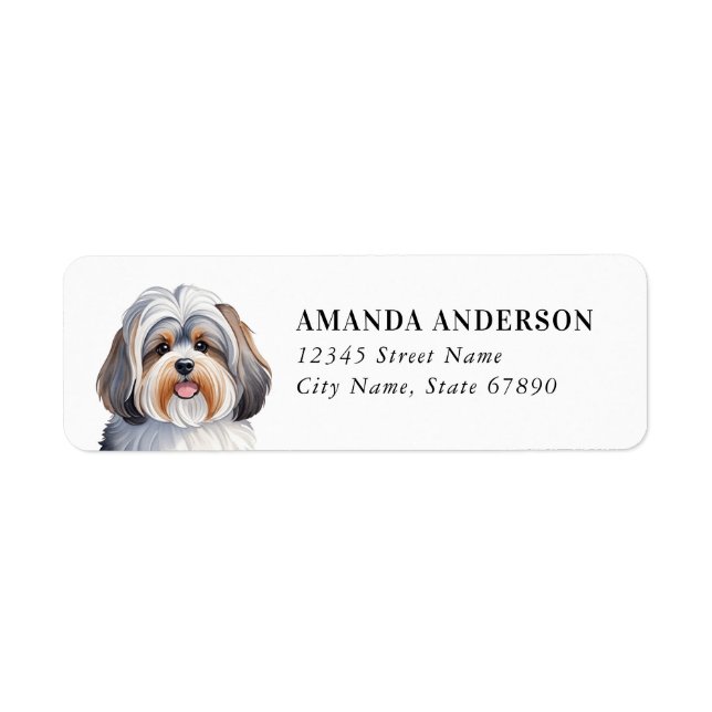 Havanese Dog Return Address Labels (Front)
