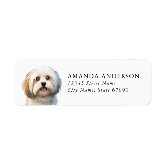 Havanese Dog Return Address Labels (Front)