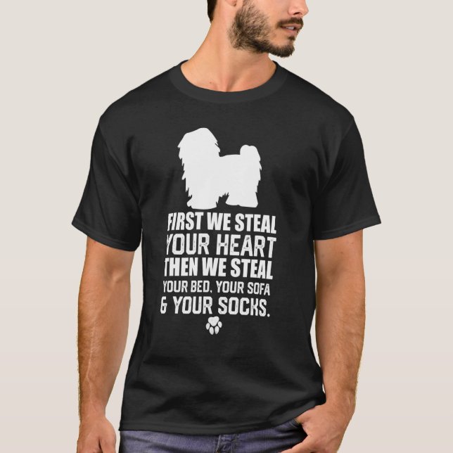 Havanese dog Steal Your Heart Steal Your Bed sofa T-Shirt (Front)