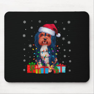 Havanese Dog Ugly Xmas Lights Santa Havanese Dog C Mouse Mat