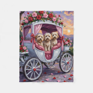 Havanese Dog Valentine's Day  Fleece Blanket