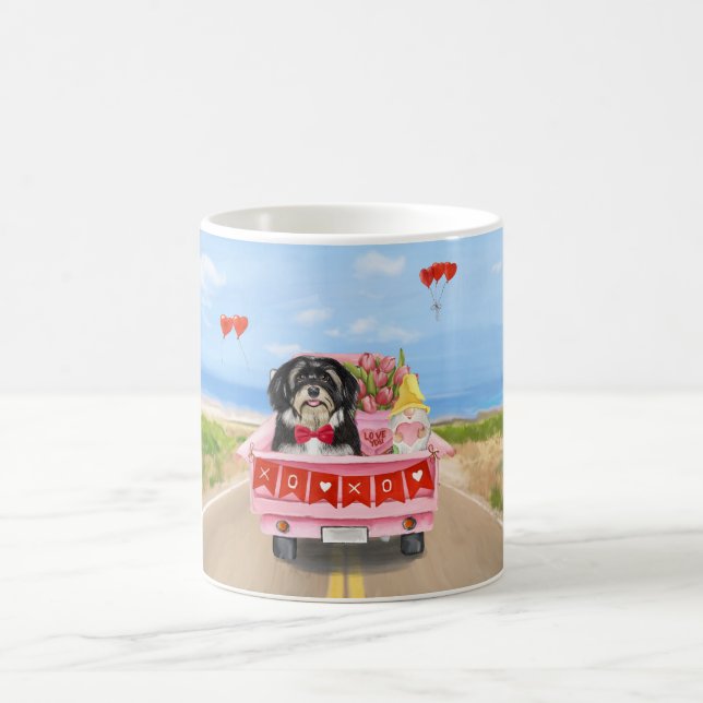 Havanese Dog Valentine's Day Truck Coffee Mug (Center)