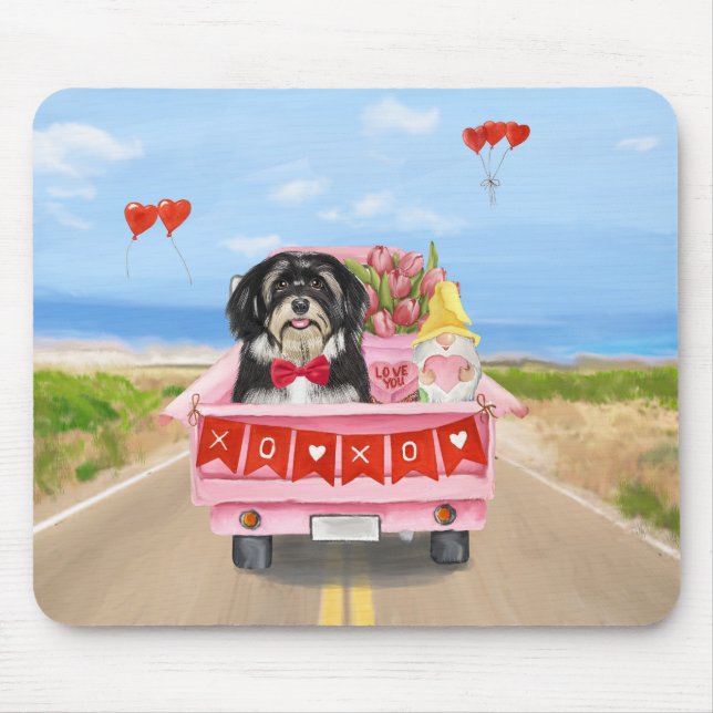 Havanese Dog Valentine's Day Truck Mouse Mat (Front)