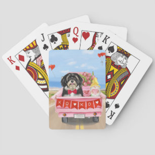 Havanese Dog Valentine's Day Truck Playing Cards