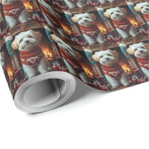 Havanese Dog With Christmas Gifts Wrapping Paper