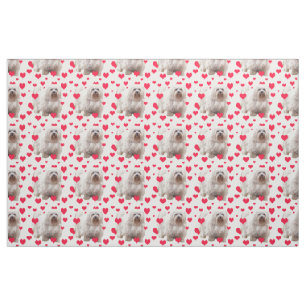 Havanese Dog With Hearts Fabric
