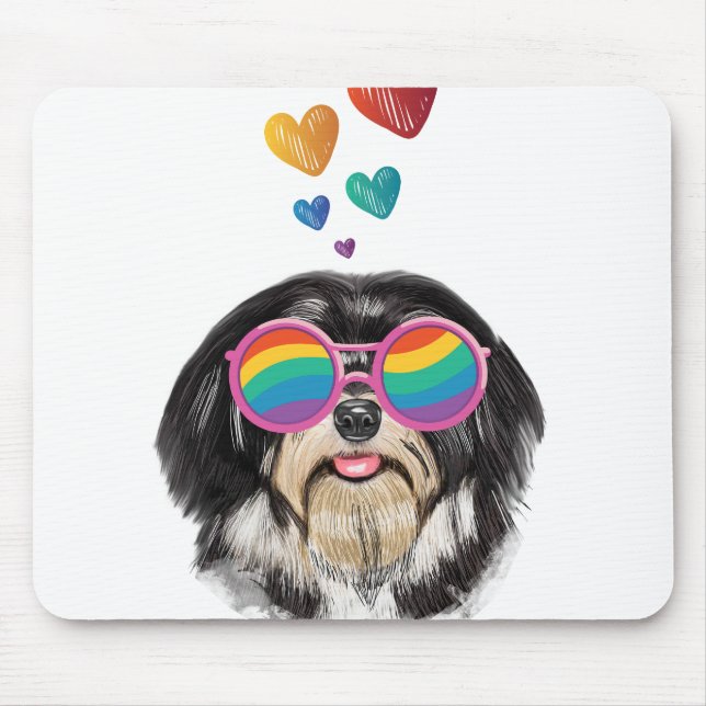 Havanese Dog with Hearts Valentine's Day  Mouse Mat (Front)