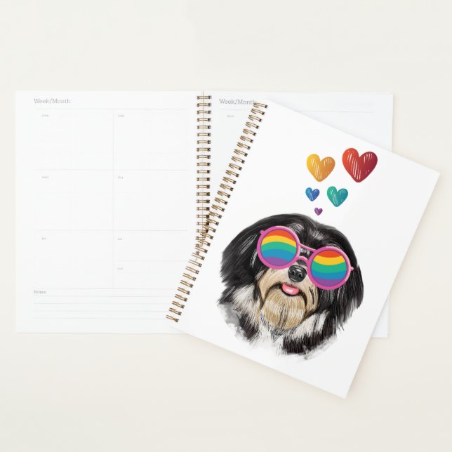 Havanese Dog with Hearts Valentine's Day Planner (Display)