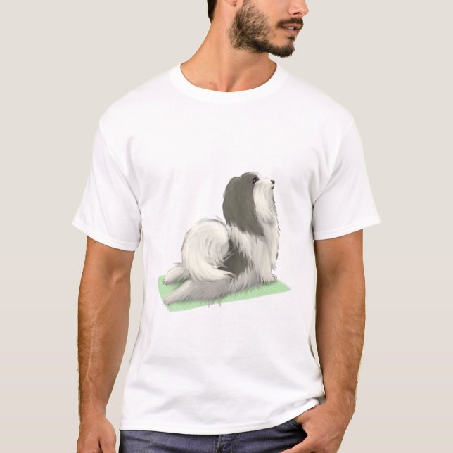 Havanese Dog Yoga Pose Meditation Zen Workout Exer T-Shirt (Front)