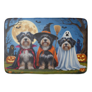Havanese Dogs Pumpkin Halloween Funny  Bath Mat