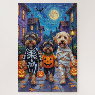 Havanese Dogs Trick-or-Treating Halloween Costumes Jigsaw Puzzle