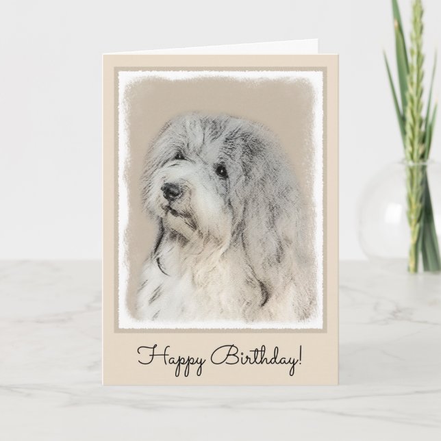 Havanese (Gold Sable) Painting - Original Dog Art Card (Front)