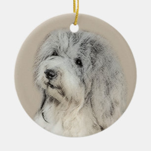 Havanese (Gold Sable) Painting - Original Dog Art Ceramic Tree Decoration