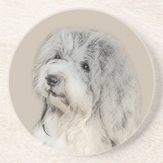 Havanese (Gold Sable) Painting - Original Dog Art Coaster (Front)