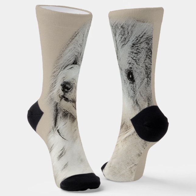 Havanese (Gold Sable) Painting - Original Dog Art Socks (Angled)