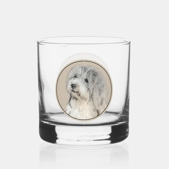 Havanese (Gold Sable) Painting - Original Dog Art Whiskey Glass (Front)