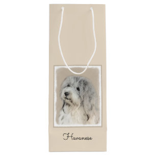 Havanese (Gold Sable) Painting - Original Dog Art Wine Gift Bag