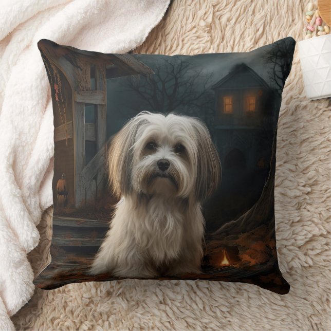 Havanese Halloween Scary Cushion (Blanket)