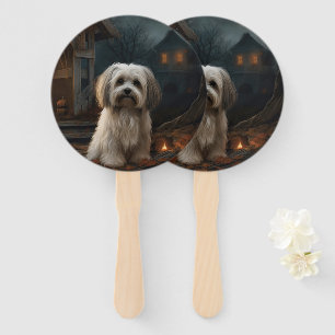 Havanese Halloween Scary Hand Fan