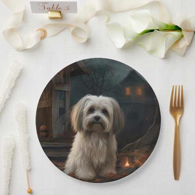 Havanese Halloween Scary Paper Plate (Wedding)