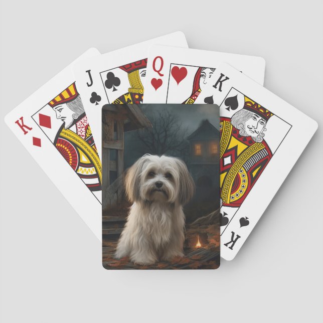 Havanese Halloween Scary Playing Cards (Back)