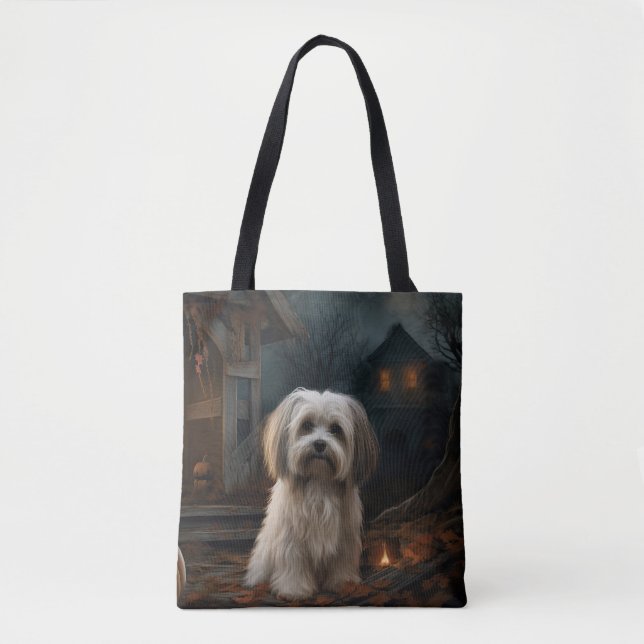 Havanese Halloween Scary Tote Bag (Front)