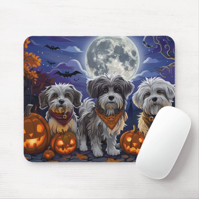 Havanese Halloween Spooky Mouse Mat (With Mouse)