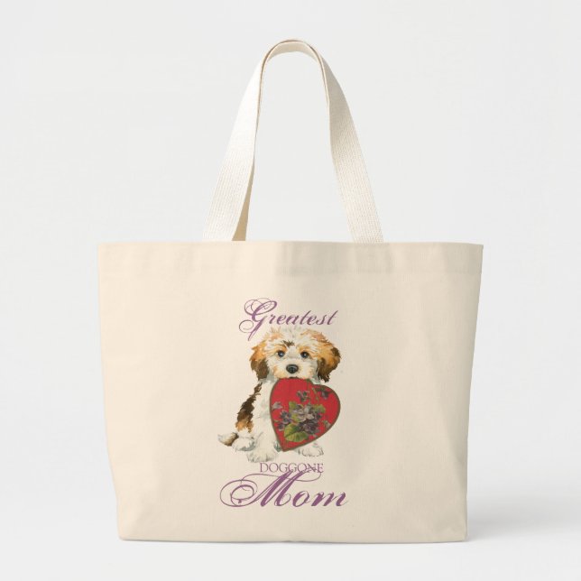 Havanese Heart Mum Large Tote Bag (Front)