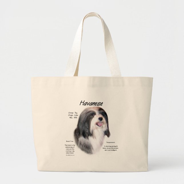 Havanese History Design Large Tote Bag (Front)